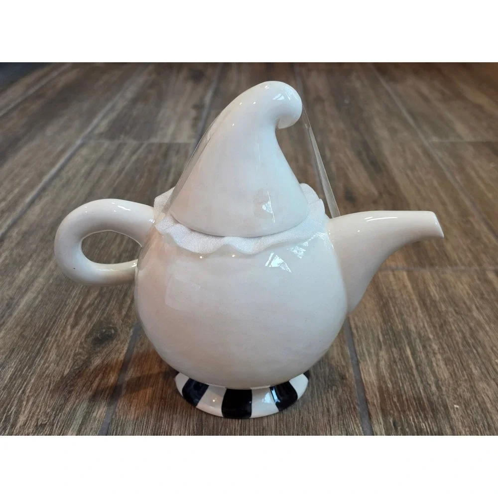 Johanna Parker Transpac Halloween Gus Ghost Teapot and Pumpkin Ghost Mug Set